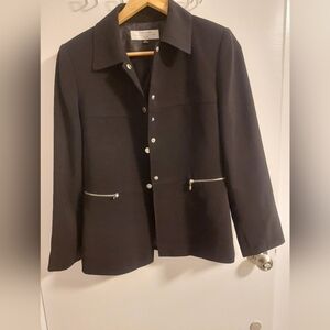 Tahari Black Blazer with Silver Accents